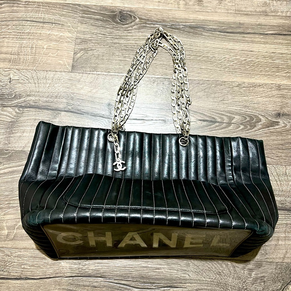 Chanel Mademoiselle Vertical Quilted Tote Bag